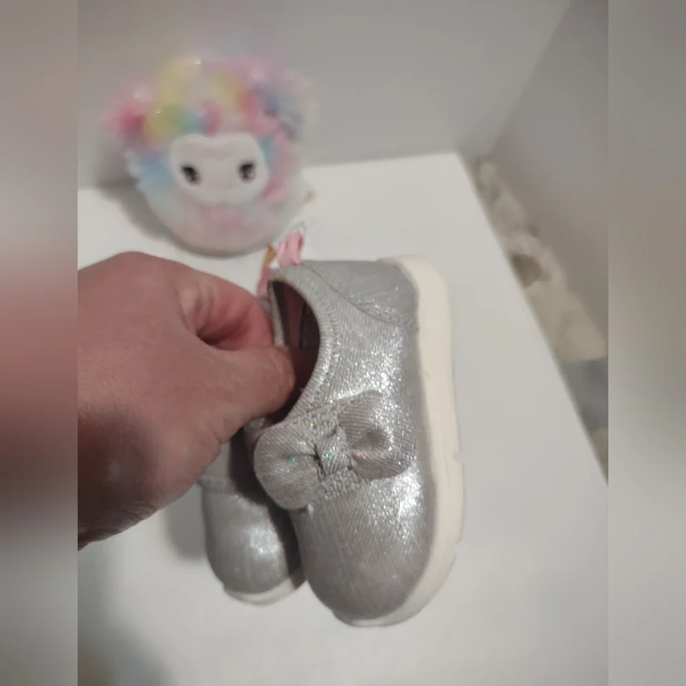 Carter's Silver Baby Shoes with Bow